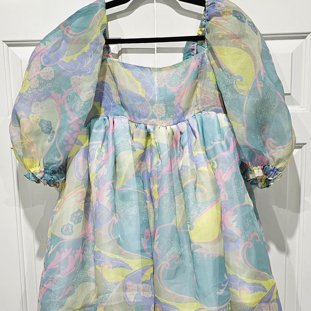Pastel Puff Sleeve Dress